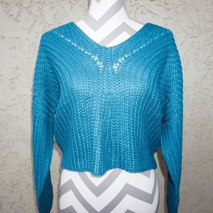 NEW! Different Sizes. Teal back tie knot sweater
